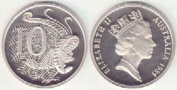 1985 Australia 10 Cents (Proof) A003286